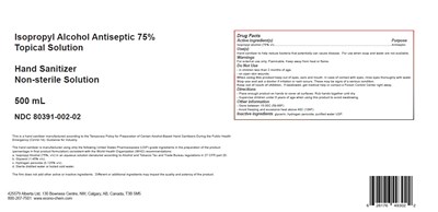 Hand Sanitizer 500 mL label - Hand Sanitizer 500 mL  label USA